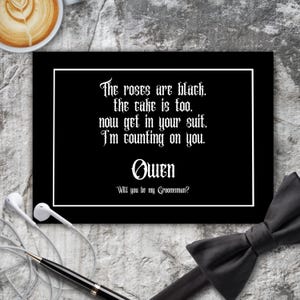 Carte de proposition de garçon d'honneur personnalisée mariage gothique noir carte de proposition de mariage sois mon meilleur homme carte personnalisée mariage sombre drôle imprimable téléchargement pdf