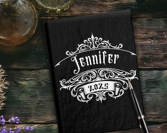 Personalized Gothic Journal Custom Name Gothic Notebook Black Cover Blank Pages A5 Diary Gifts for Goths  Personal Witchy Journaling Notes