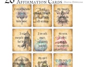 Witchy Affirmation Cards Daily Protection Energy Affirmation Deck Printable Pdf Pagan Mindfulness Celestial Wiccan Encouragement Cards