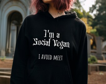 Felpa con cappuccio gotica nera, abbigliamento gotico da strega, felpa con cappuccio emo estetica, felpa gotica divertente, regalo con citazione gotica, felpa con cappuccio, moda gotica