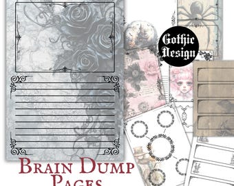 Gothic Brain Dump Pages Printable Download Witchy Journal Brain Dump Planner Pages Productivity Growth Mindset To Do List Gothic Planner