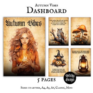 Witchy Printable Dashboard Planner Insert Aesthetic Autumn Vibes Dashboard Witch Gothic Printable Download Planner Insert Pages For Planner