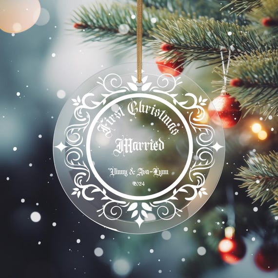 パーソナライズされたオーナメント クリスマス ミスター ミセス 記念品