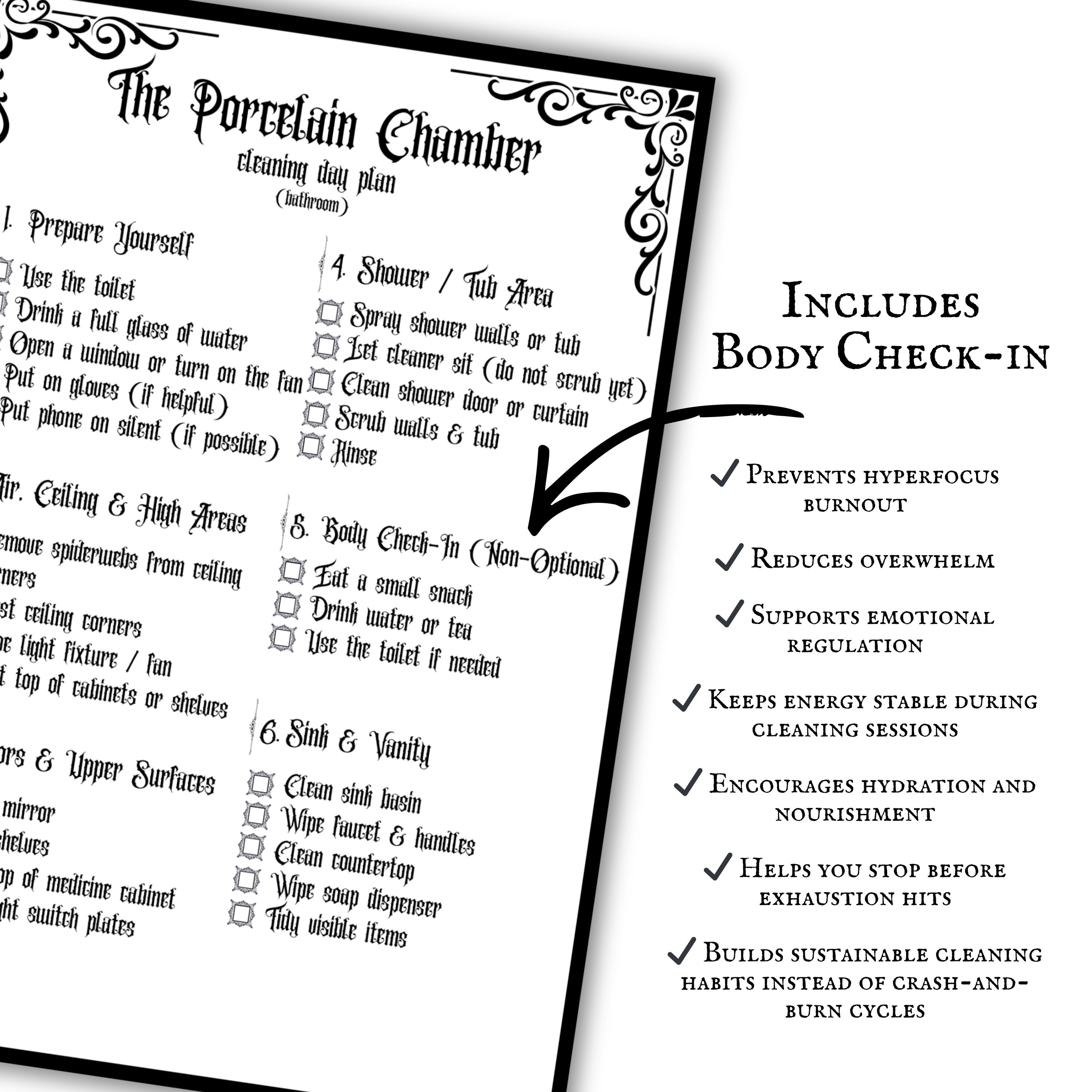 Gothic ADHD Cleaning Planner Printable Download PDF Pages Daily Weekly ...