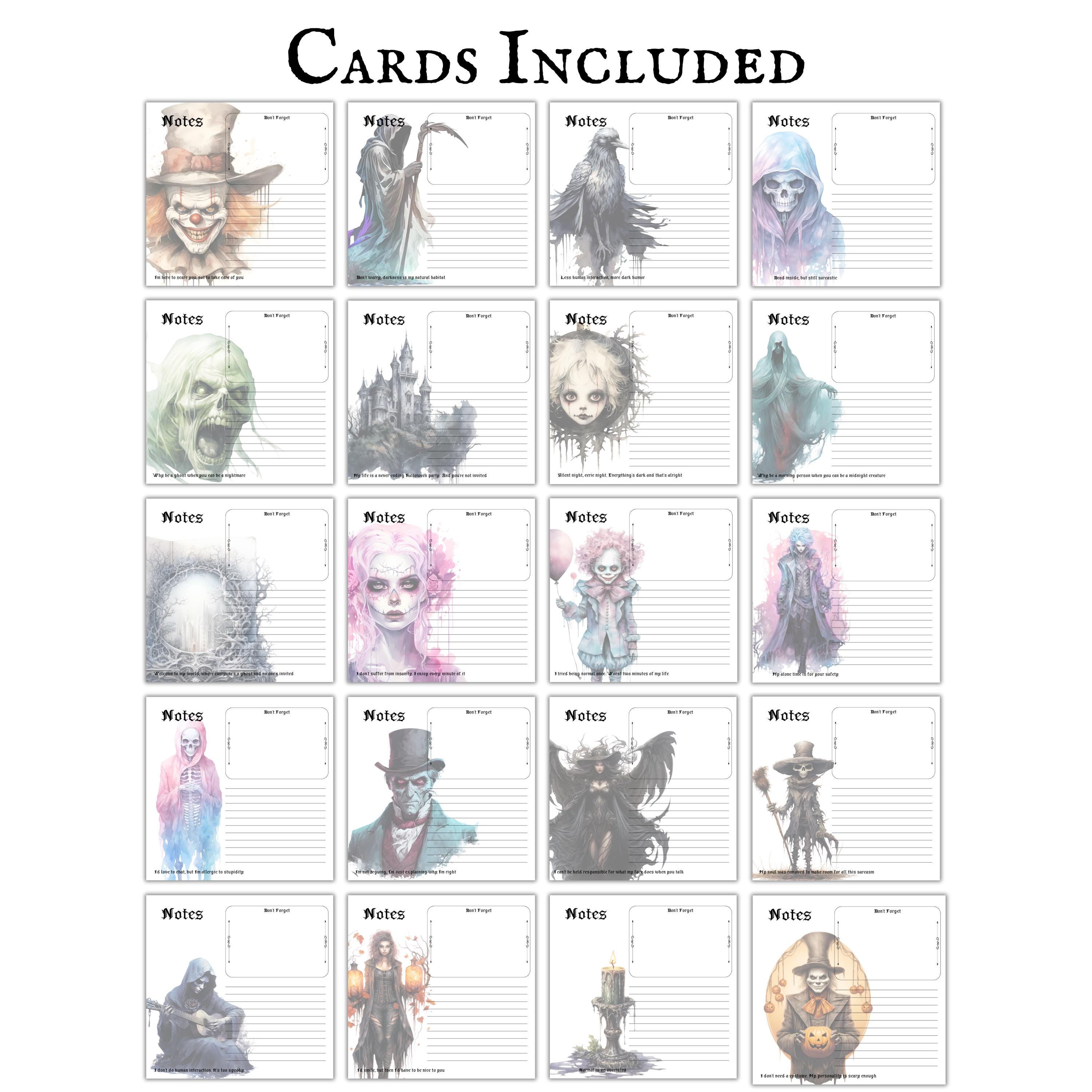 Sparknotes Gothic Gothic Notes Cards Printable Download to Do List Note Taking Cards ...
