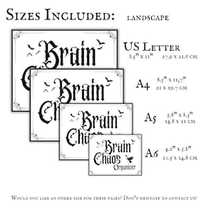 Gothic Brain Chaos Organizer Self Care Printable Pdf Download Pages Goth Core Mentalhealth Workbook Downloadable Stress Planner Mental Chaos image 5