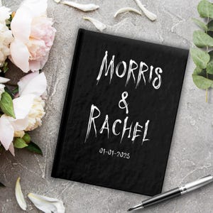 Custom Guest Book Gothic Wedding Blank Pages A5 Personalized Black Wedding Journal Witchy Wedding Diary Gift for Goths Reception Guestbook