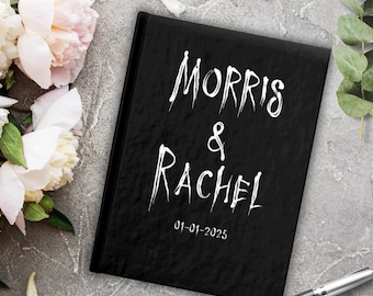 Custom Guest Book Gothic Wedding Blank Pages A5 Personalized Black Wedding Journal Witchy Wedding Diary Gift for Goths Reception Guestbook