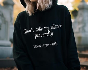 Gothic Hoodie Black Gothic  Goth Witchy Clothes Aesthetic  Emo Hoodie Funny Goth Sweat, Gothic Quote Gift Hooded Sweater Halloween Hoodie