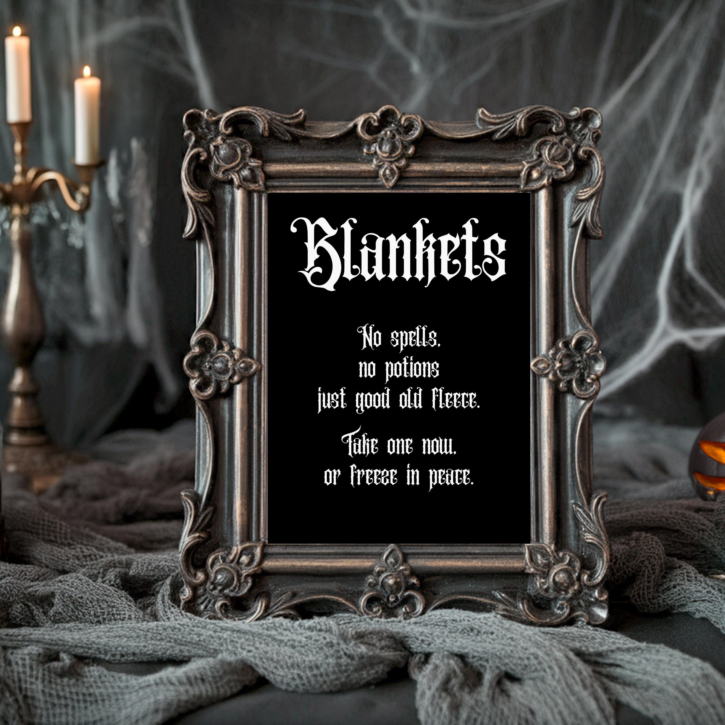 Example Signage Using Gothic Gothic Wedding Blanket Sign Printable Downloadable Table Card Dark ...