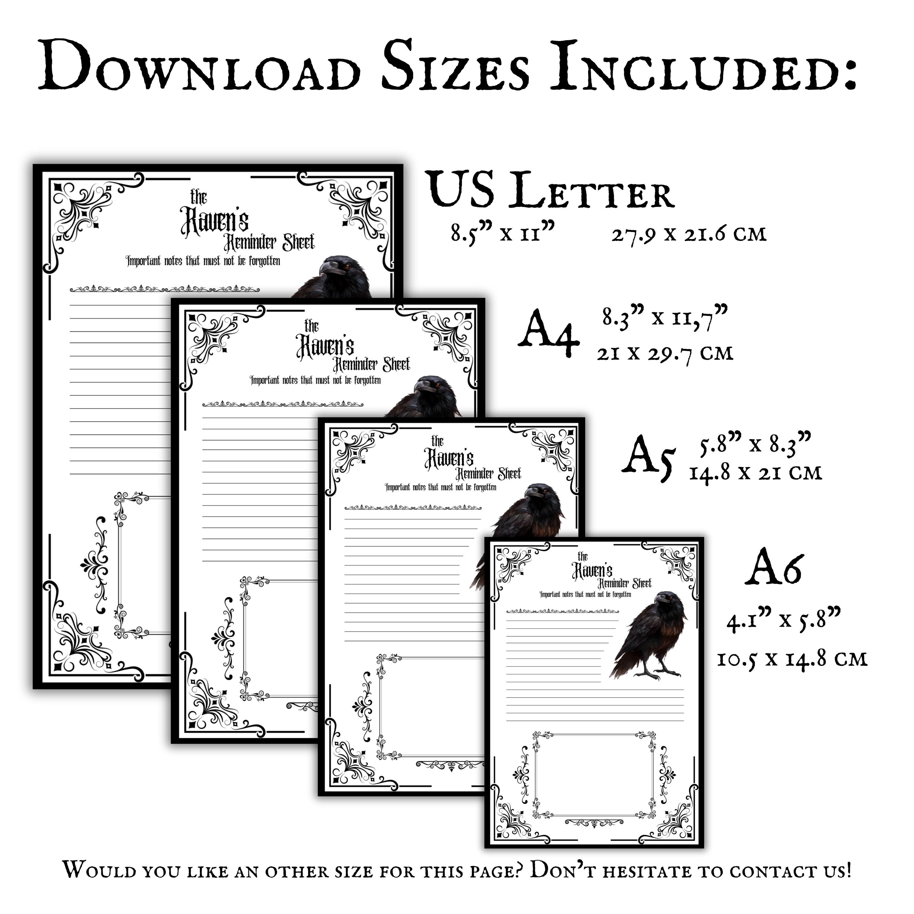 Gothic Note Taking Page Printable Download Minimalistic Goth Core ...