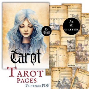 Strony Tarota Witchy Design Dzienne Tygodniowe Miesięczne Rozkłady Dziennik Tarota Arkusz Czarownicy Planer Czarownicy Cyfrowe Pobieranie Stron Pagan Grimoire