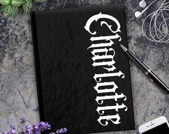 Personalized Gothic Journal Custom Name Gothic Notebook Black Cover Blank Pages A5 Diary Gifts for Goths  Personal Witchy Journaling Notes