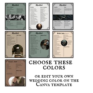 Wedding Checklist Gothic Printable Goth Wedding Planner Checklist Black ...