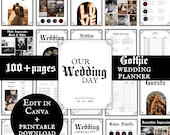 Gothic Wedding Planner Template Gothic Design Ultimate Wedding Binder Instant Digital Download Moody   Wedding Organizer Checklist Custom