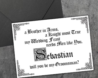 Benutzerdefinierte Trauzeuge Vorschlag Karte Vintage Gothic Schlosskern Hochzeit Be My Best Man Proposal Card Hochzeit personalisierte Karte Printable Download zum Downloaden