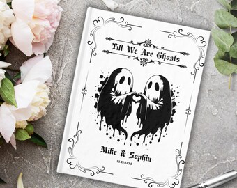 Custom Guest Book Gothic Wedding Blank Pages A5 Personalized Ghosts Wedding Journal Witchy Wedding Diary Gifts For Goths Reception Guestbook