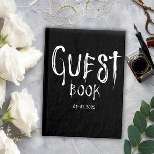 Custom Guest Book Gothic Wedding Blank Pages A5 Personalized Black Wedding Journal Witchy Wedding Diary Gift for Goths Reception Guestbook