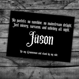 Carte de proposition de garçon d'honneur personnalisée mariage gothique noir carte de proposition de mariage sois mon meilleur homme carte personnalisée mariage sombre drôle imprimable téléchargement pdf