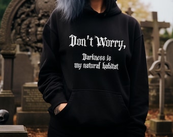 Gothic Hoodie Black Gothic  Goth Witchy Clothes Aesthetic  Emo Hoodie Funny Goth Sweat, Gothic Quote Gift Hooded Sweater Halloween Hoodie