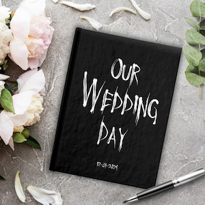 Custom Guest Book Gothic Wedding Blank Pages A5 Personalized Black Wedding Journal Witchy Wedding Diary Gift for Goths Reception Guestbook