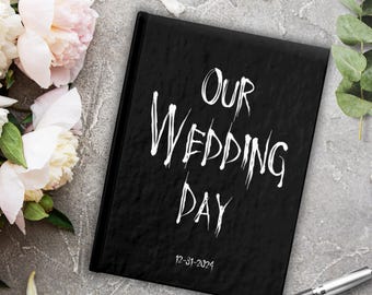 Custom Guest Book Gothic Wedding Blank Pages A5 Personalized Black Wedding Journal Witchy Wedding Diary Gift for Goths Reception Guestbook