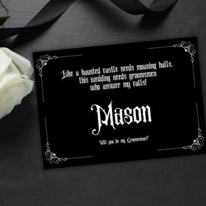 Carte de proposition de garçon d'honneur personnalisée mariage gothique noir carte de proposition de mariage sois mon meilleur homme carte personnalisée mariage sombre drôle imprimable téléchargement pdf