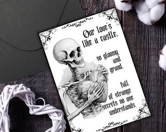 Gothic Love Card Printable Download Valentines Card Gothic Lovers Emo Lovers Gift Card Romantic Goth Creepy Spooky Love Card Gothic Romance