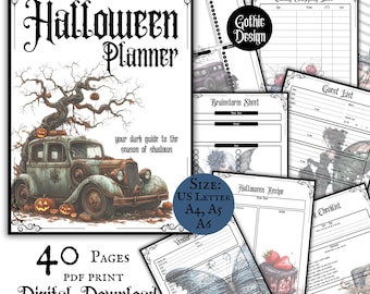 Halloween Planner Printable Pdf Download Pages Spooky Season Party Scheduler Witchy Planner Halloween Binder Gothic October Party Planning