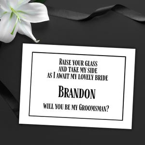 Carte de proposition de garçon d'honneur personnalisée mariage gothique noir carte de proposition de mariage sois mon meilleur homme carte personnalisée mariage sombre drôle imprimable téléchargement pdf