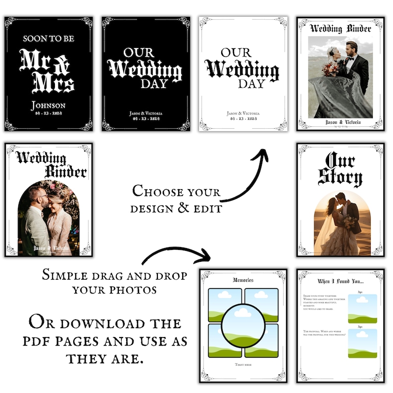 Gothic Hochzeitsplaner Vorlage Gothic Design Ultimative Hochzeit Binder Sofortiger digitaler Download Stimmungsvoll Hochzeit Organisator Checkliste Individuell Bild 4