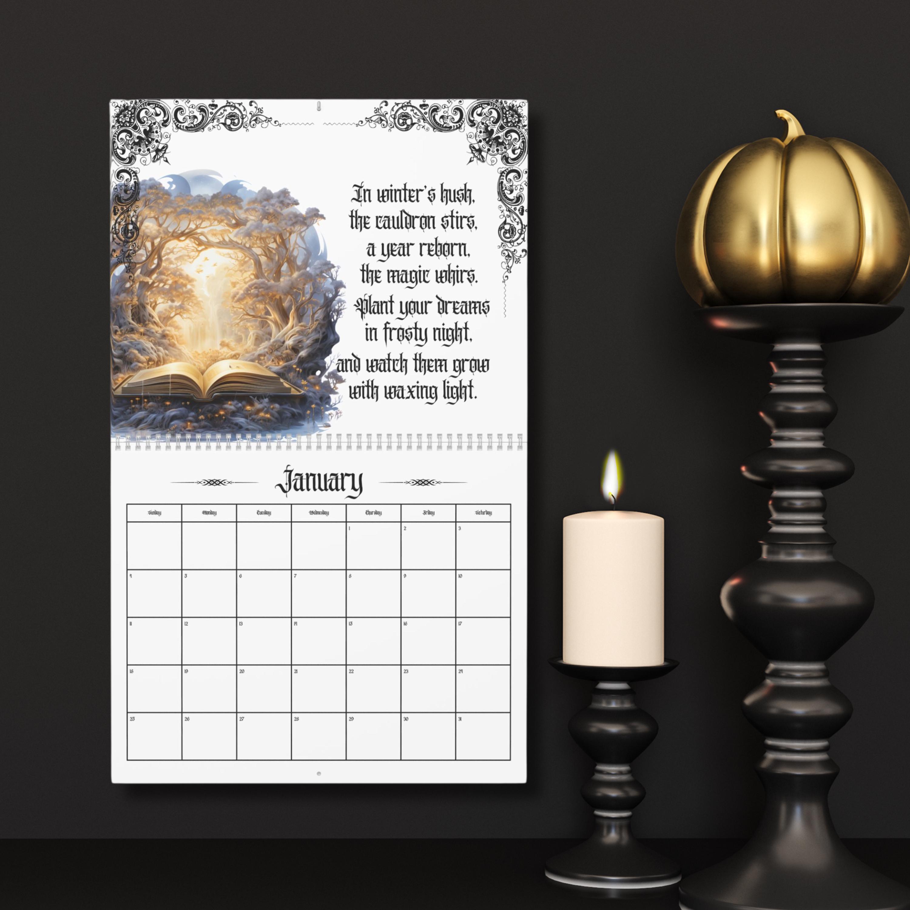 Witchy Wall Calendar 2026 Magical Monthly Planner Pagan Calendar Daily ...
