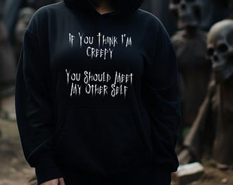 Sudadera gótica negra con capucha, ropa gótica de bruja, sudadera estética emo, sudadera divertida, sudadera con capucha con cita gótica, regalo de Halloween, regalos para góticos