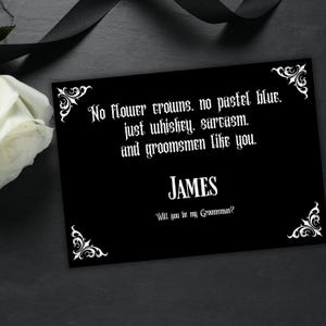 Carte de proposition de garçon d'honneur personnalisée mariage gothique noir carte de proposition de mariage sois mon meilleur homme carte personnalisée mariage sombre drôle imprimable téléchargement pdf