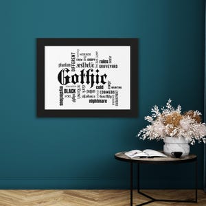 Gothic Wall Art Framed Poster Goth Decore Print Dark Academia Wall Art Gothic Home Decor Gift For Goths Modern Gothic Wall Print Aesthetic