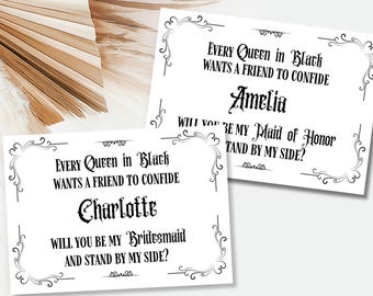 Gothic Bridesmaid Proposal Card Custom Printable Download for Witchy Gothic Wedding, Be My Maid of Honor Goth Wedding Be My Bridesmaid Card