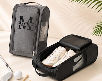Bolsa para sapatos de golfe personalizada, organizador de lona personalizado para sapatos, bolsa para chuteiras com monograma, presente de aniversário para golfista, presente de golfe para o pai, Dia dos Pais