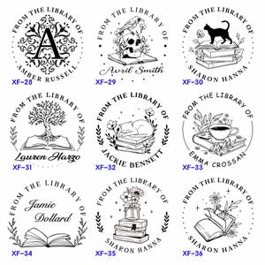 ANPASSAD PRÄGELPRÄGEL / bokstämpel / biblioteksprägel / Från biblioteket av prägel/Presenter för kattälskare/Presenter för bokälskare bild 6