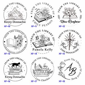 ANPASSAD PRÄGELPRÄGEL / bokstämpel / biblioteksprägel / Från biblioteket av prägel/Presenter för kattälskare/Presenter för bokälskare bild 4