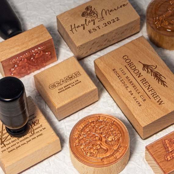 CUSTOM LOGO STAMPS, Any size can be customized, Used for book stamp, business stamp, wedding stamp, packaging stamp, etc.