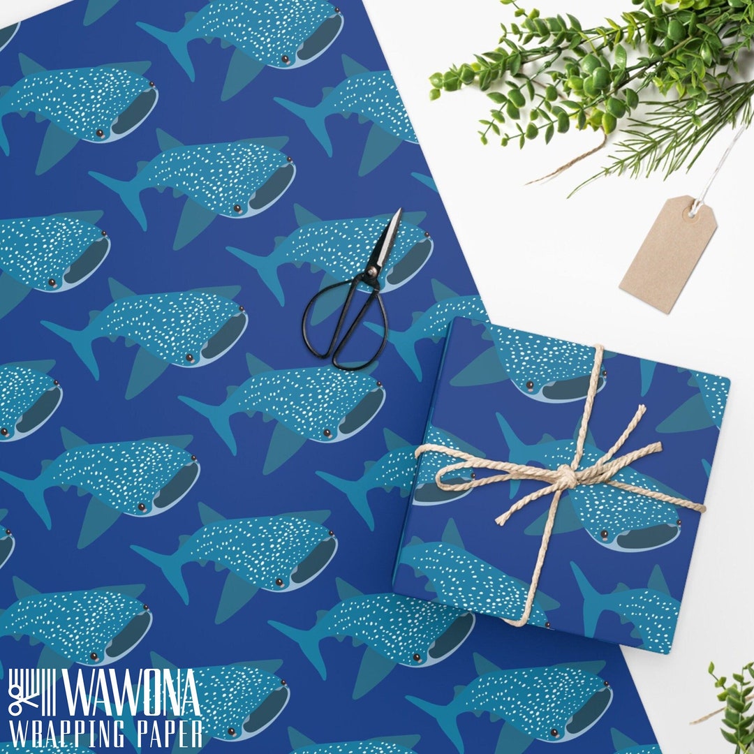 Whale Shark Wrapping Paper Roll Present Wrapping Kids Wrap Birthday ...