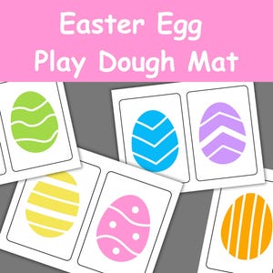 Easter Egg Play Dough Mat - Preschool Homeschool or Kindergarten Activity Game for your Busy Book Binder - Digital Download Worksheet