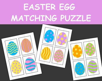 Easter Egg Matching Puzzle - Preschool Homeschool or Kindergarten ...