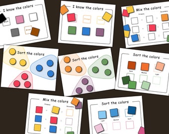 Colors Bundle - Busy Book Activities for Preschool, Kindergarten, Homeschool Binder. Instant PDF Download