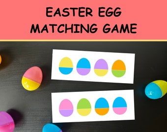 Easter Egg Matching Puzzle - Preschool Homeschool or Kindergarten Activity Game for your Busy Book Binder - Digital Download Worksheet