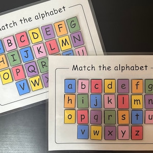 Rompecabezas de combinación de letras: actividad para aprender las letras para preescolar, educación en el hogar y jardín de infantes - Carpeta de anillas con actividades - Hoja de trabajo de descarga digital