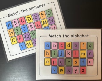 Alphabet Matching Puzzle - Learn the letters activity for Preschool Homeschool Kindergarten - Busy Book Binder - Digital Download Worksheet