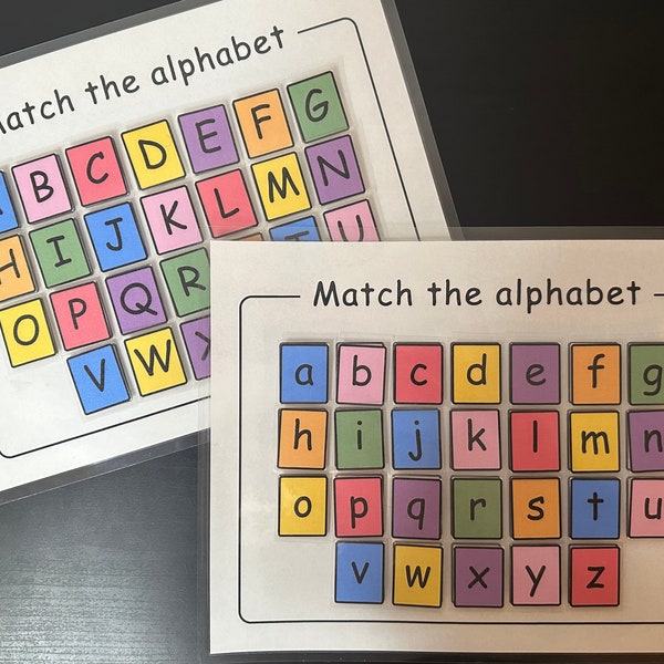 Alphabet Matching Puzzle - Learn the letters activity for Preschool Homeschool Kindergarten - Busy Book Binder - Digital Download Worksheet