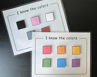 Learn the Colors - Color Matching Busy Book Activity for Preschool, Kindergarten, Homeschool Binder. Instant PDF Download
