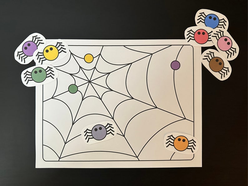 Halloween Color Match Activity - Printable Spiderweb Activity for ...